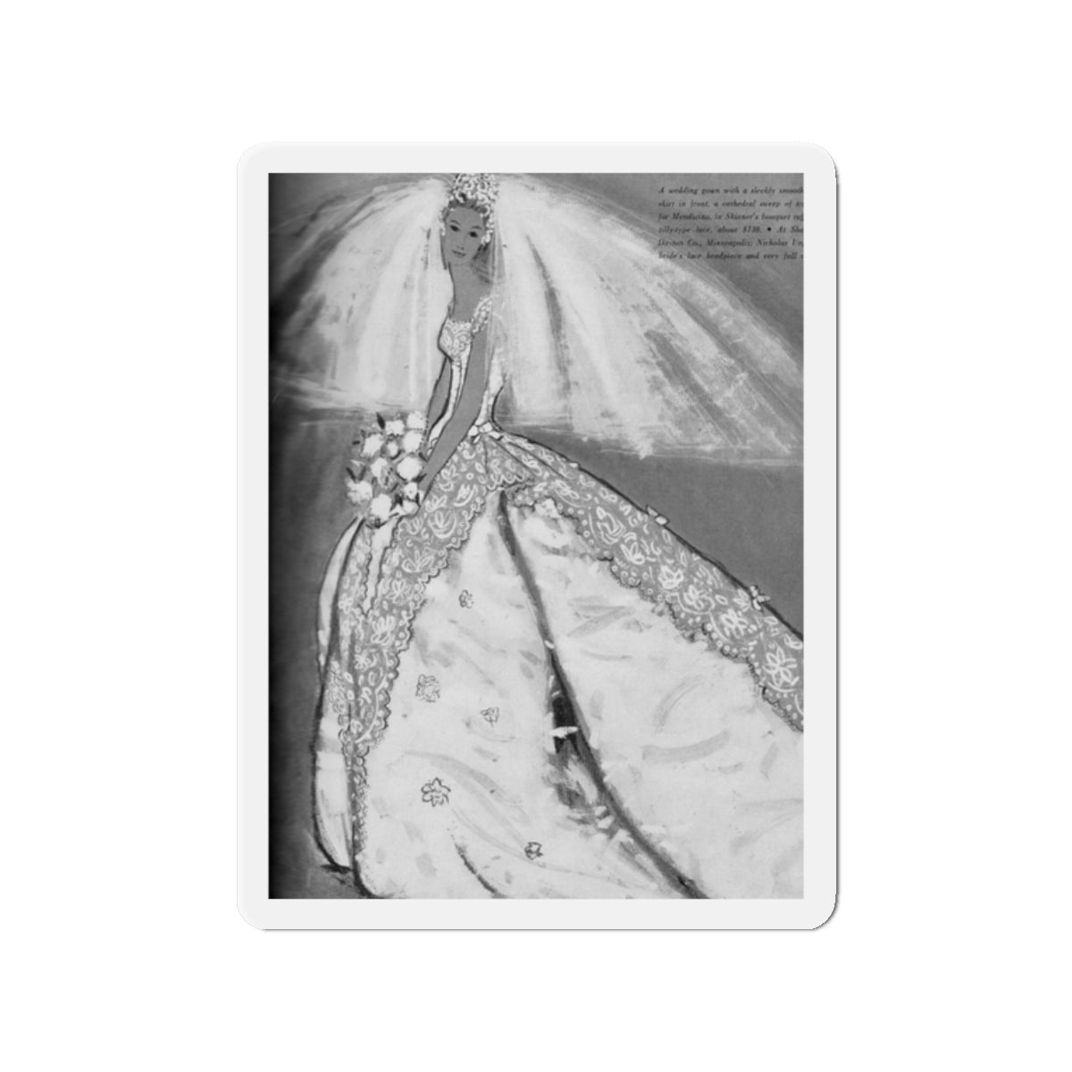 Modern Bride editorial drawn by John Moory, 1960 (2) (Magazine Illustration) Refrigerator Magnet