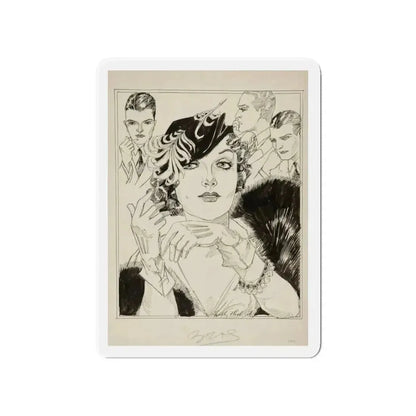 Modern Mona Lisa (1934) (Magazine Illustration) Refrigerator Magnet 4 Inch - The Sticker Space