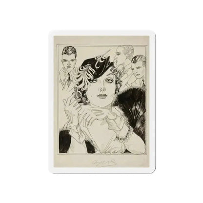 Modern Mona Lisa (1934) (Magazine Illustration) Refrigerator Magnet 5 Inch - The Sticker Space