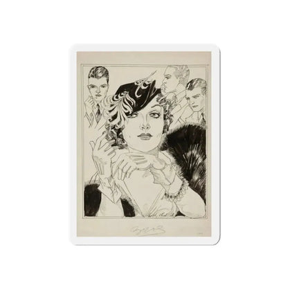 Modern Mona Lisa (1934) (Magazine Illustration) Refrigerator Magnet - The Sticker Space