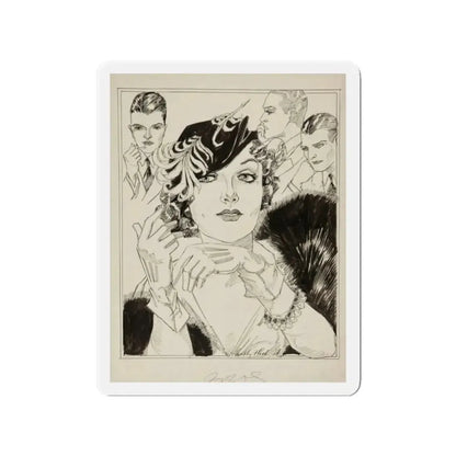 Modern Mona Lisa (1934) (Magazine Illustration) Refrigerator Magnet - The Sticker Space