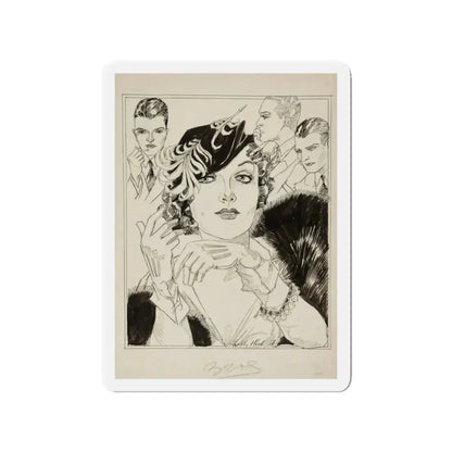 Modern Mona Lisa (1934) (Magazine Illustration) Refrigerator Magnet - The Sticker Space