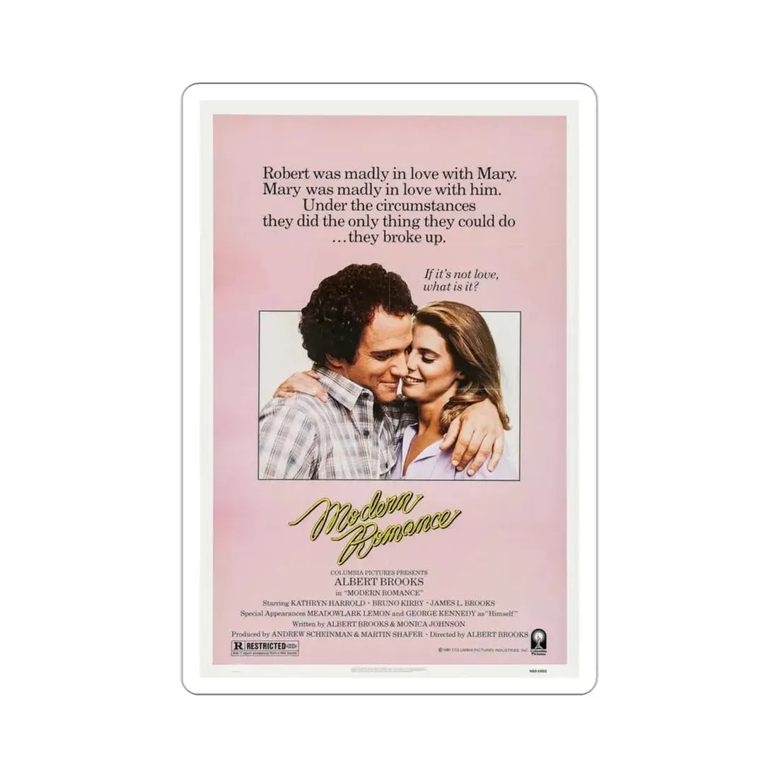 Modern Romance 1981 Movie Poster STICKER Vinyl Die-Cut Decal 3 Inch - The Sticker Space