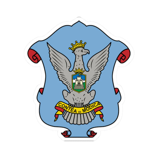 Modica-Stemma (Italy) (Coat of Arms) STICKER Vinyl Kiss-Cut Decal 2 Inch White - The Sticker Space