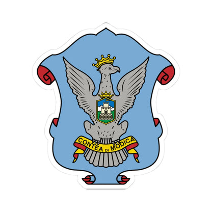 Modica-Stemma (Italy) (Coat of Arms) STICKER Vinyl Kiss-Cut Decal 3 Inch White - The Sticker Space