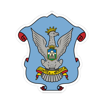Modica-Stemma (Italy) (Coat of Arms) STICKER Vinyl Kiss-Cut Decal 4 Inch White - The Sticker Space