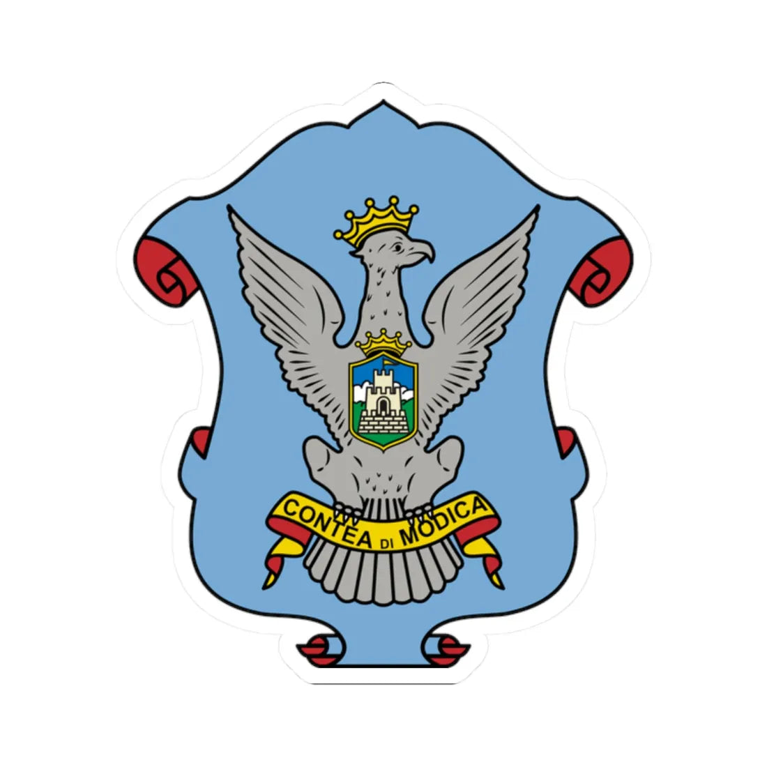 Modica-Stemma (Italy) (Coat of Arms) STICKER Vinyl Kiss-Cut Decal - The Sticker Space