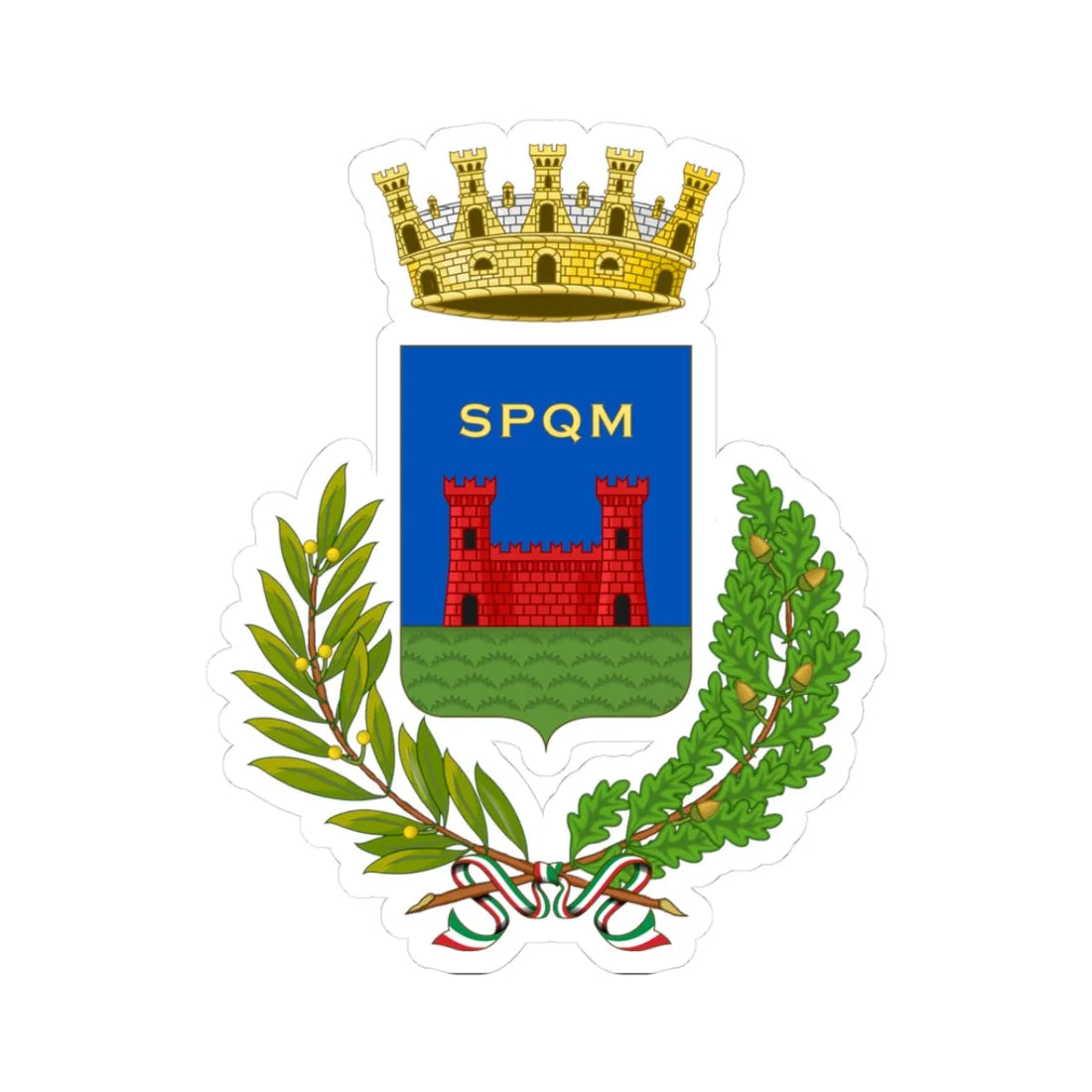 Modigliana-Stemma (Italy) (Coat of Arms) STICKER Vinyl Kiss-Cut Decal 3 Inch White - The Sticker Space