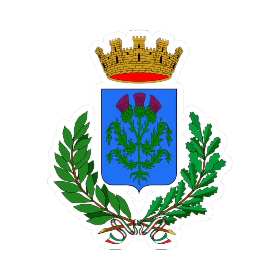 Modugno-Stemma (Italy) (Coat of Arms) STICKER Vinyl Kiss-Cut Decal 2 Inch White - The Sticker Space