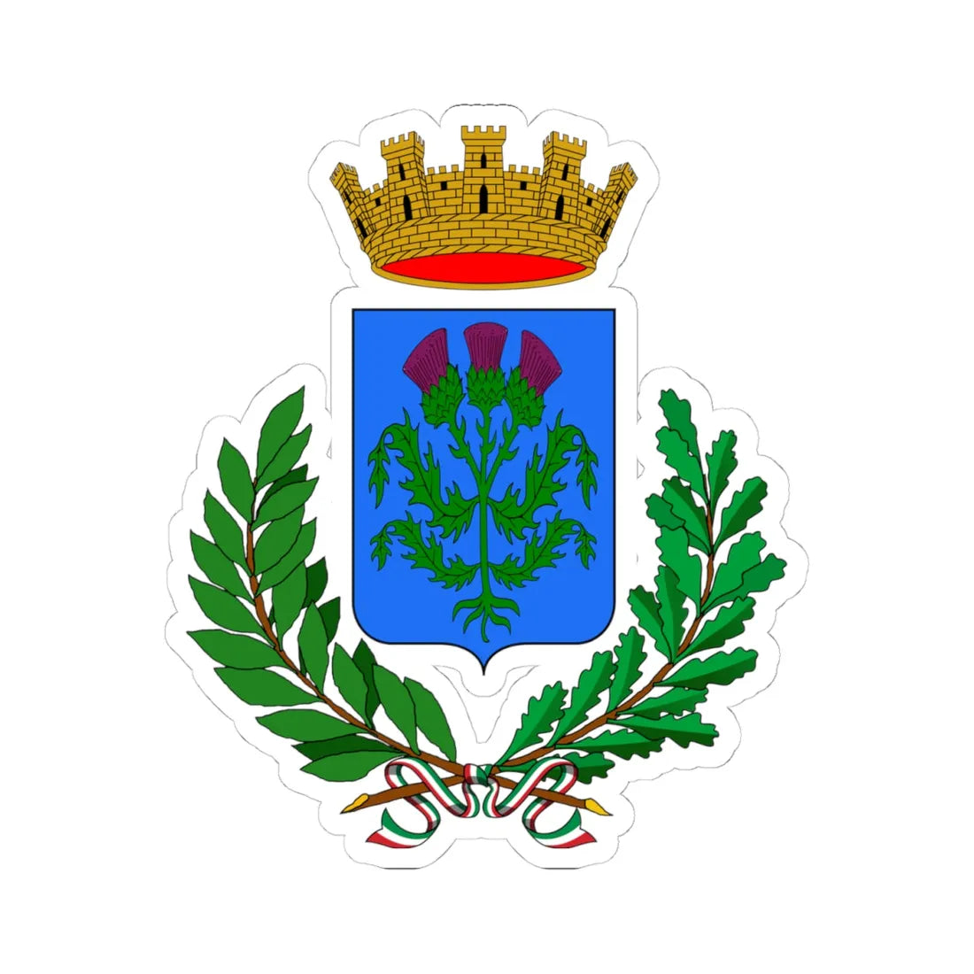 Modugno-Stemma (Italy) (Coat of Arms) STICKER Vinyl Kiss-Cut Decal 4 Inch White - The Sticker Space