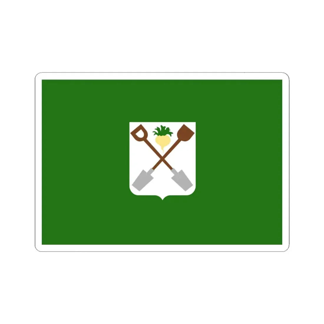 Moerbeke vlag (Belgium) STICKER Vinyl Kiss-Cut Decal 3 Inch White - The Sticker Space