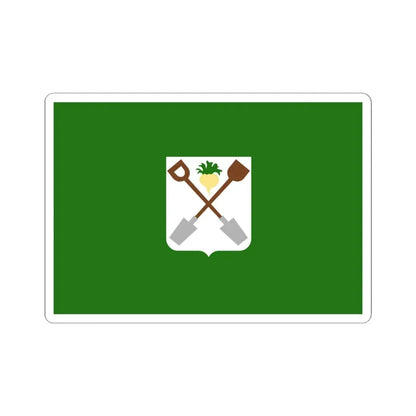 Moerbeke vlag (Belgium) STICKER Vinyl Kiss-Cut Decal 3 Inch White - The Sticker Space