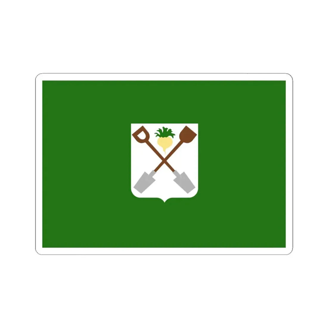 Moerbeke vlag (Belgium) STICKER Vinyl Kiss-Cut Decal 4 Inch White - The Sticker Space