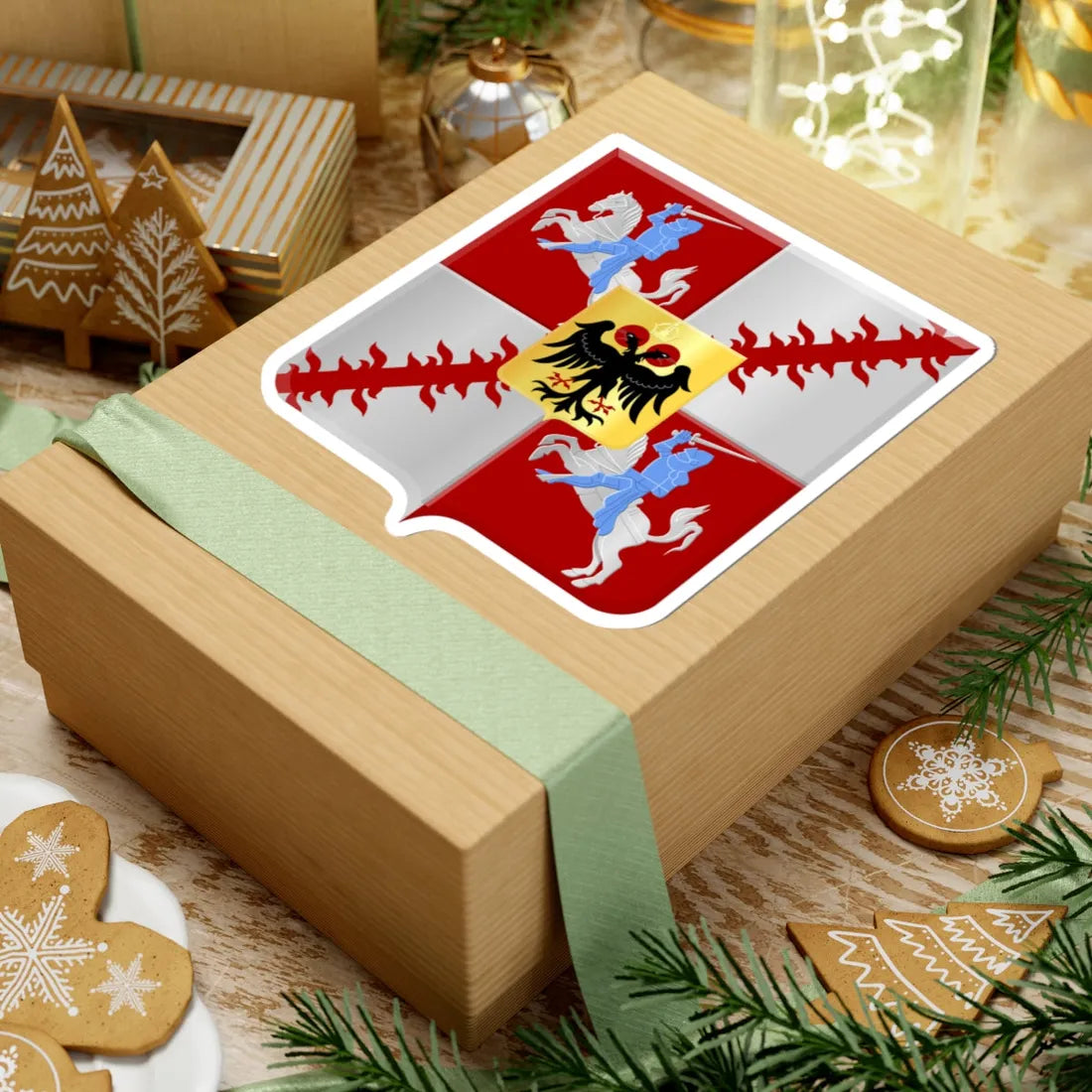 Moeskroen wapen (Belgium) (Coat of Arms) STICKER Vinyl Kiss-Cut Decal - The Sticker Space