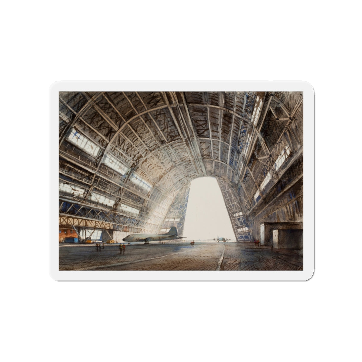 Moffett Field Naval Air Station (Magazine Illustration) Refrigerator Magnet