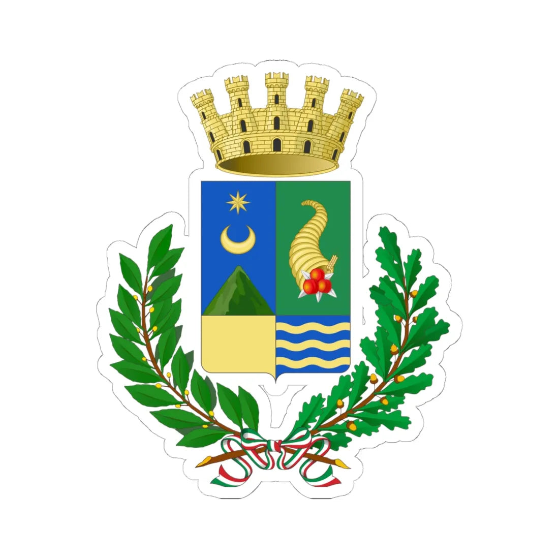 Mogliano Veneto-Stemma (Italy) (Coat of Arms) STICKER Vinyl Kiss-Cut Decal 6 Inch White - The Sticker Space