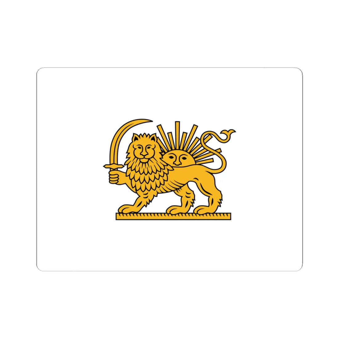 Mohammad Shah Qajar Flag (Iran) STICKER Vinyl Kiss-Cut Decal 4 Inch White - The Sticker Space