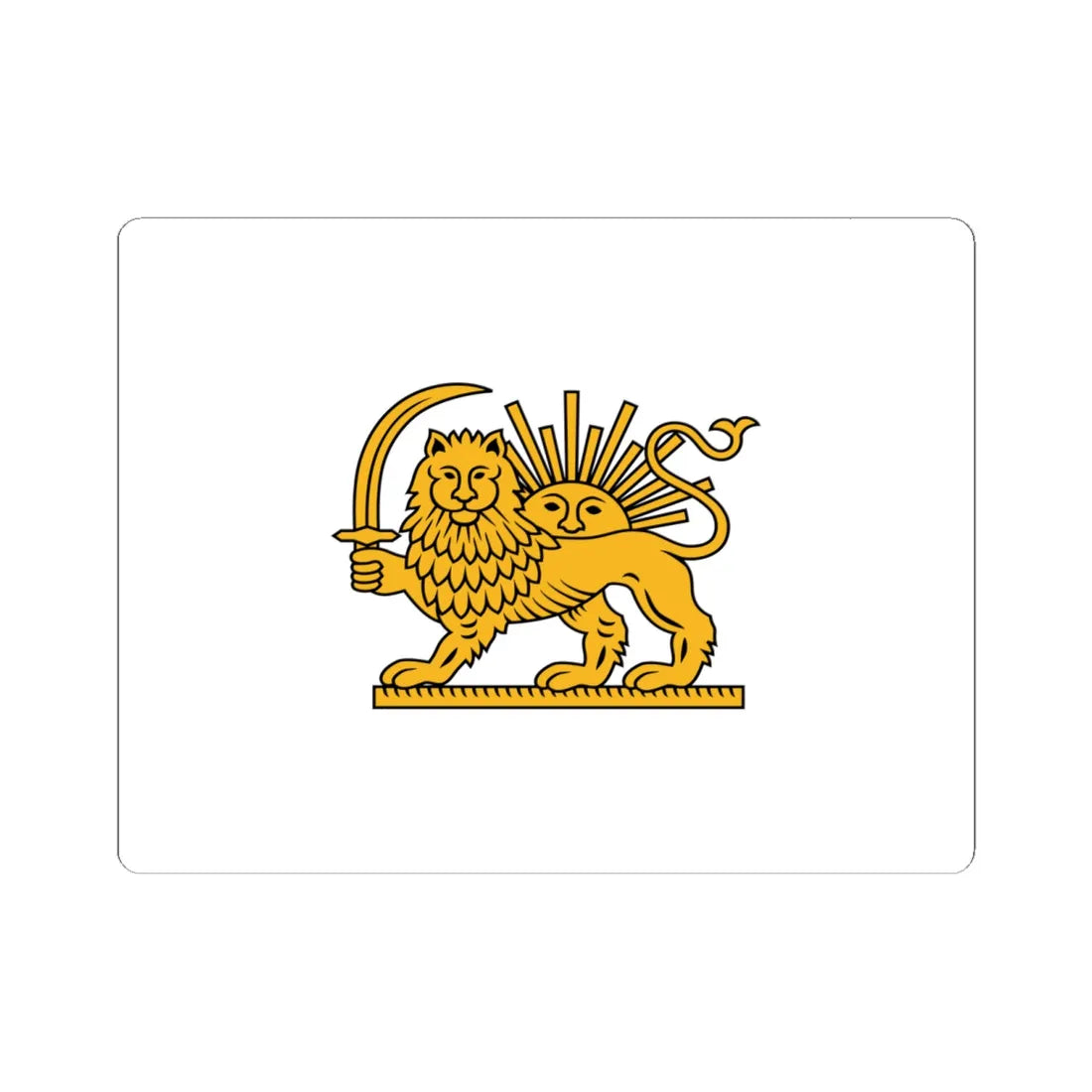 Mohammad Shah Qajar Flag (Iran) STICKER Vinyl Kiss-Cut Decal 6 Inch White - The Sticker Space