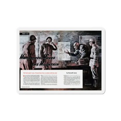 Mohammed Moves The Mountain, Cavalier magazine, May 1953 (Magazine Illustration) Refrigerator Magnet - The Sticker Space