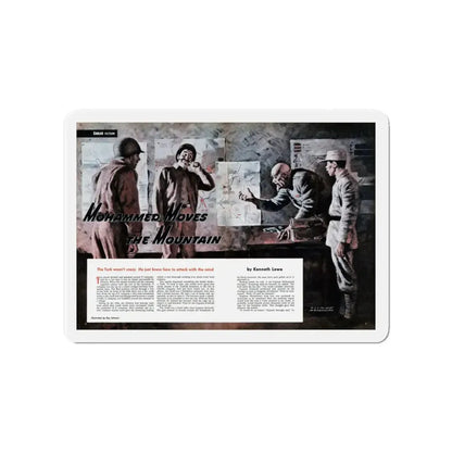 Mohammed Moves The Mountain, Cavalier magazine, May 1953 (Magazine Illustration) Refrigerator Magnet - The Sticker Space