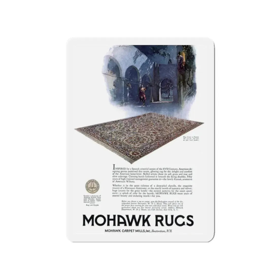 Mohawk Rugs ad, Good Housekeeping, January 1926 (Magazine Illustration) Refrigerator Magnet - The Sticker Space