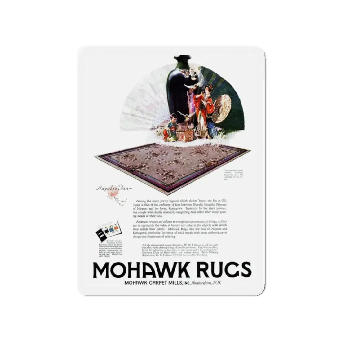 Mohawk Rugs ad, Good Housekeeping, January 1927 (Magazine Illustration) Refrigerator Magnet 2 Inch - The Sticker Space