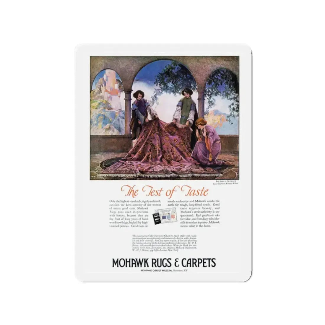 Mohawk Rugs ad, Good Housekeeping, September 1927 (Magazine Illustration) Refrigerator Magnet 2 Inch - The Sticker Space