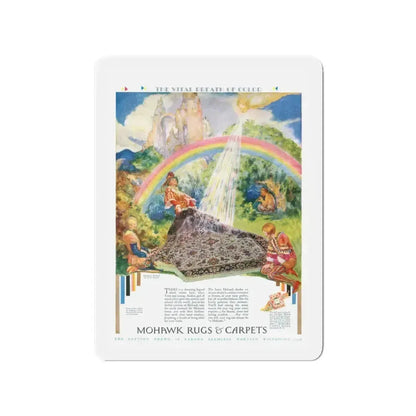 Mohawk Rugs & Carpets, 1929 (Magazine Illustration) Refrigerator Magnet 3 Inch - The Sticker Space