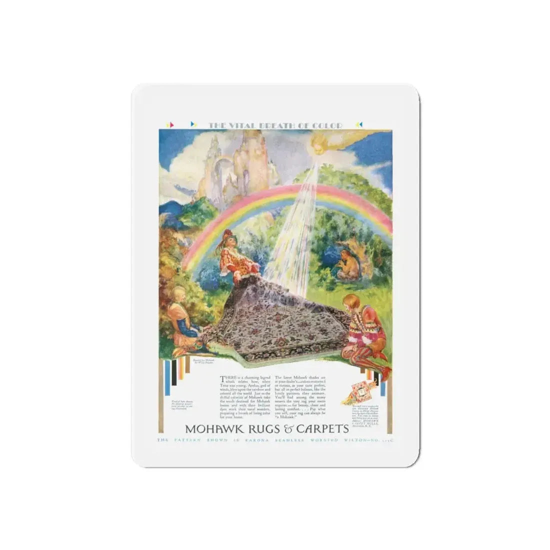 Mohawk Rugs & Carpets, 1929 (Magazine Illustration) Refrigerator Magnet - The Sticker Space