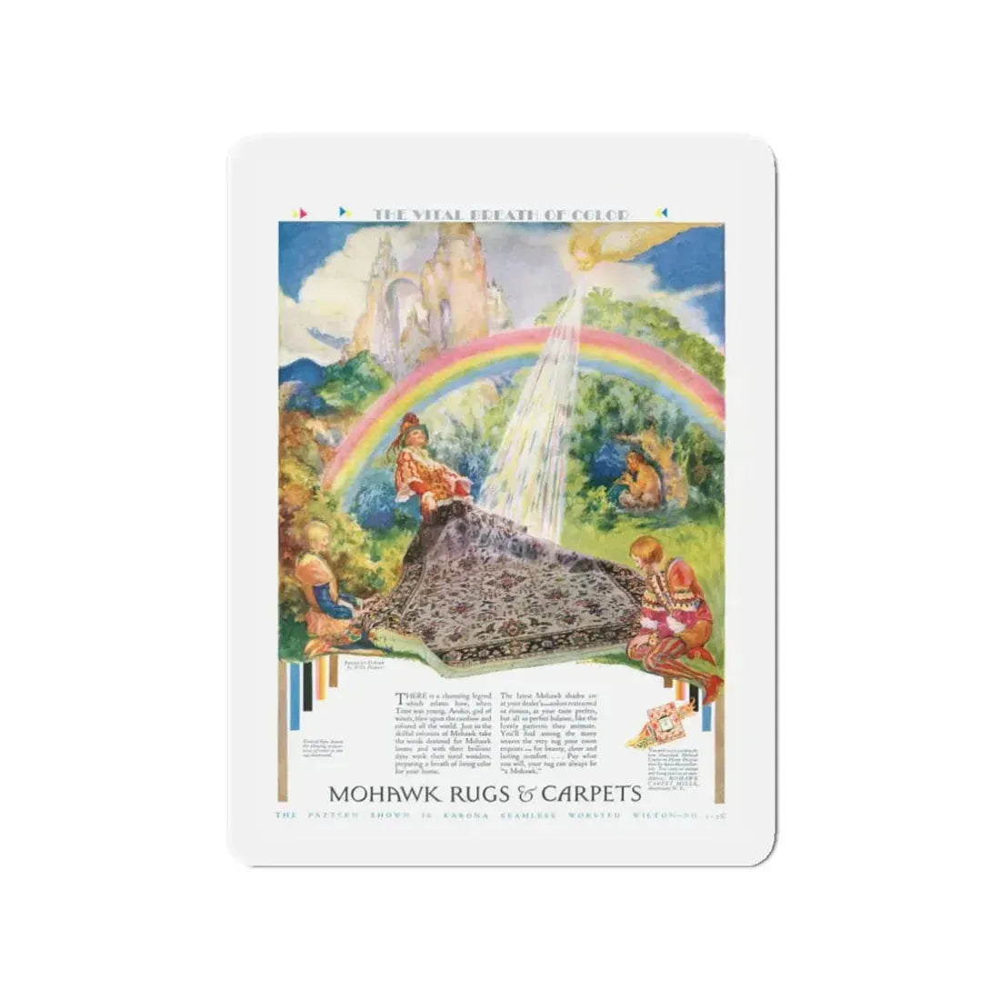 Mohawk Rugs & Carpets, 1929 (Magazine Illustration) Refrigerator Magnet - The Sticker Space