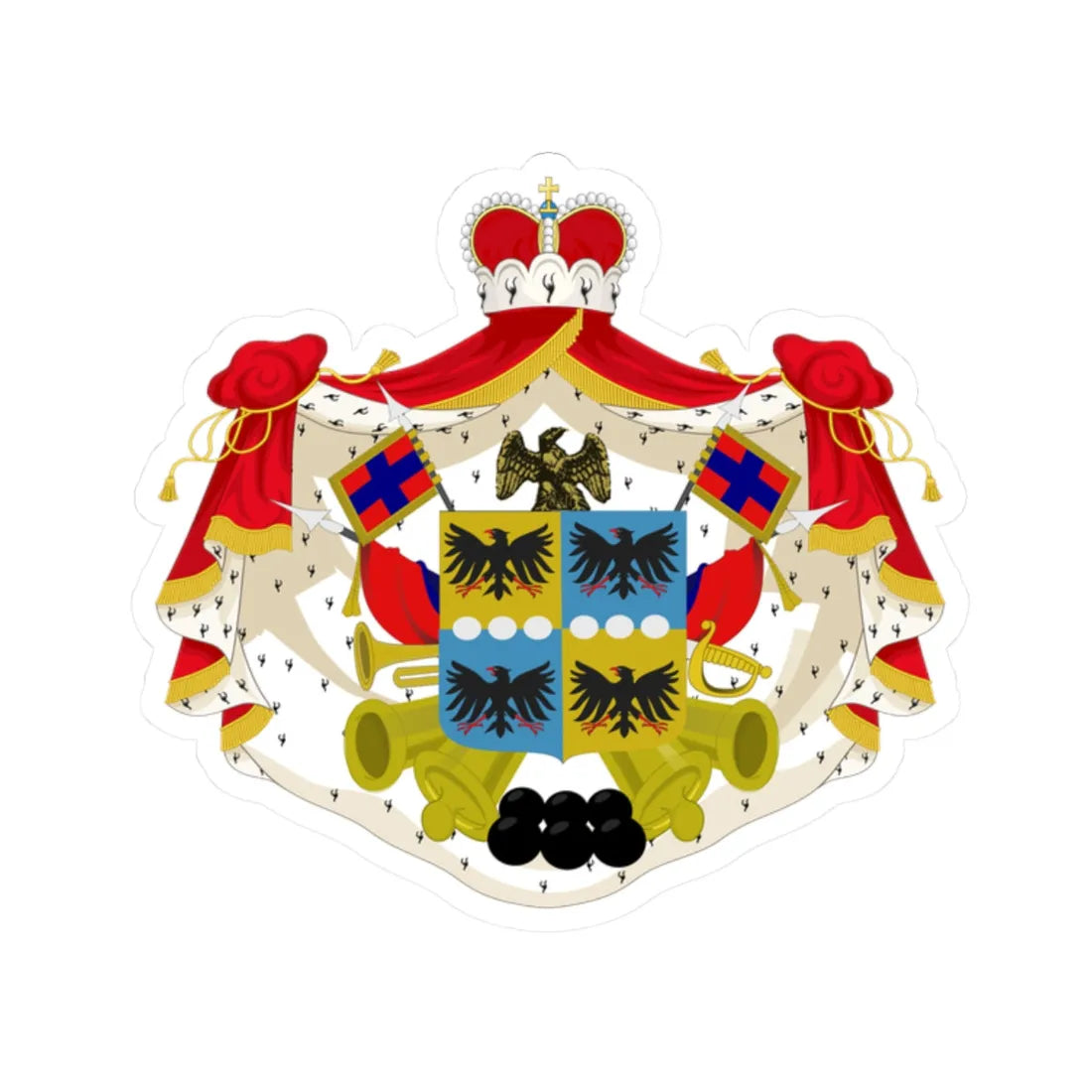 Moldavian Ghica Comănești  Sulgearoglu family arms (Algeria) (Coat of Arms) STICKER Vinyl Kiss-Cut Decal 2 Inch White - The Sticker Space