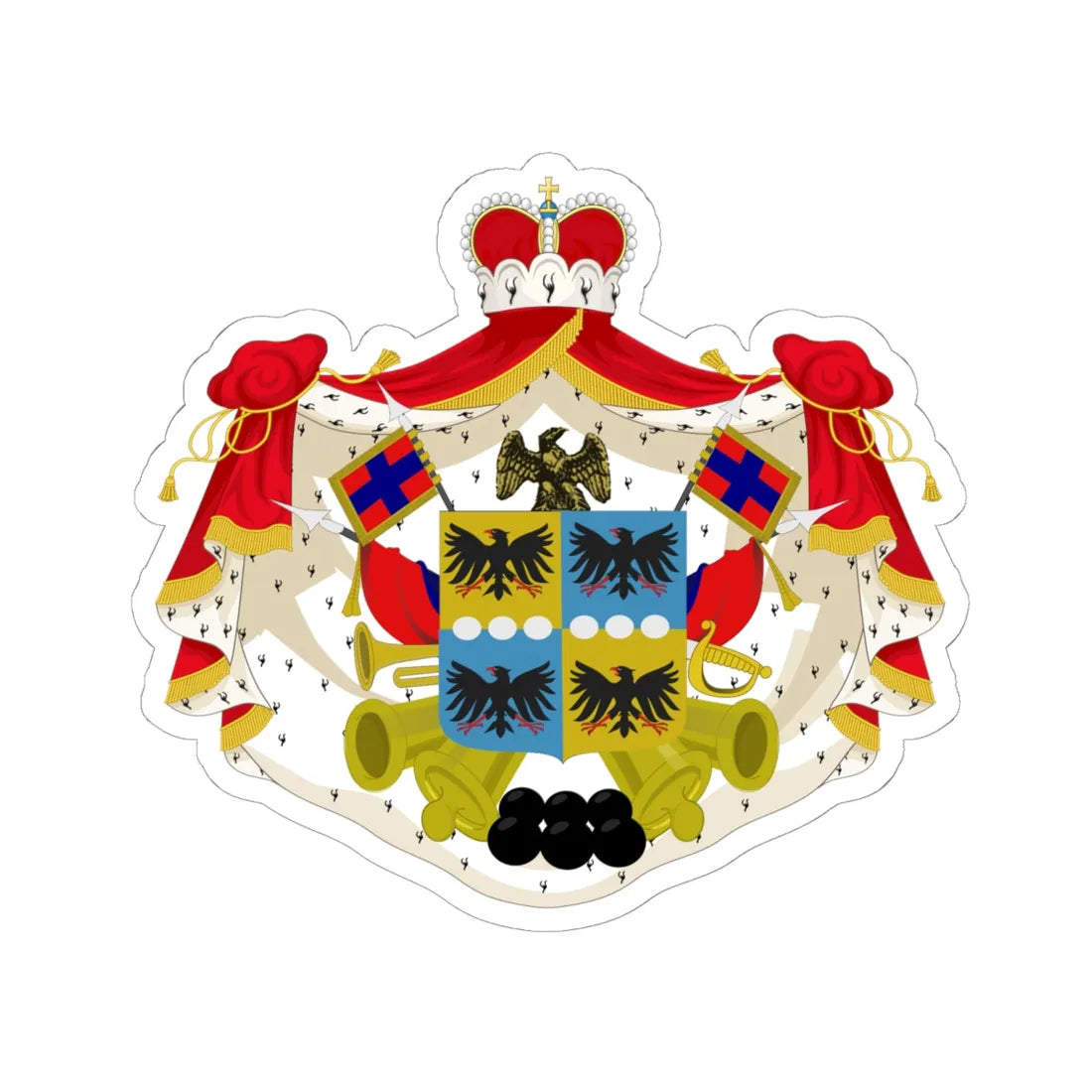 Moldavian Ghica Comănești  Sulgearoglu family arms (Algeria) (Coat of Arms) STICKER Vinyl Kiss-Cut Decal 6 Inch White - The Sticker Space