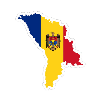 Moldova map coat (Moldova) STICKER Vinyl Kiss-Cut Decal 6 Inch White - The Sticker Space