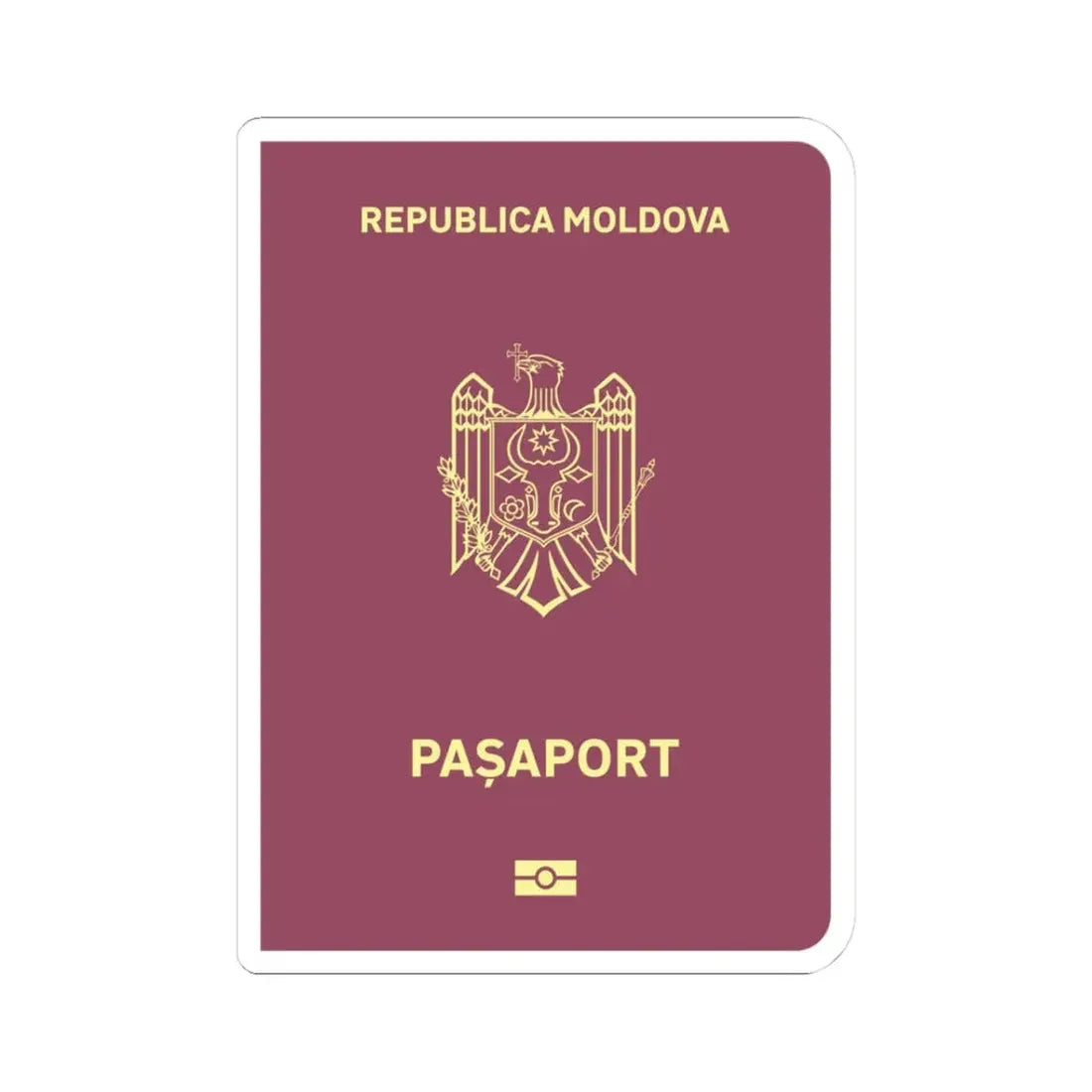 Moldova Passport - STICKER Vinyl Kiss-Cut Decal 3 Inch White - The Sticker Space