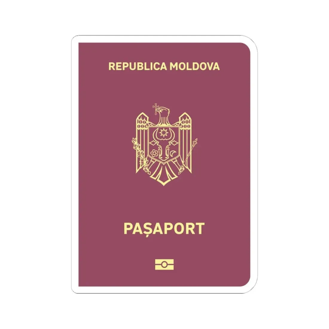 Moldova Passport - STICKER Vinyl Kiss-Cut Decal 4 Inch White - The Sticker Space