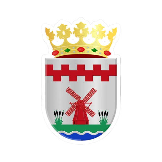 Molenlanden wapen (Netherlands) (Coat of Arms) STICKER Vinyl Kiss-Cut Decal 2 Inch White - The Sticker Space