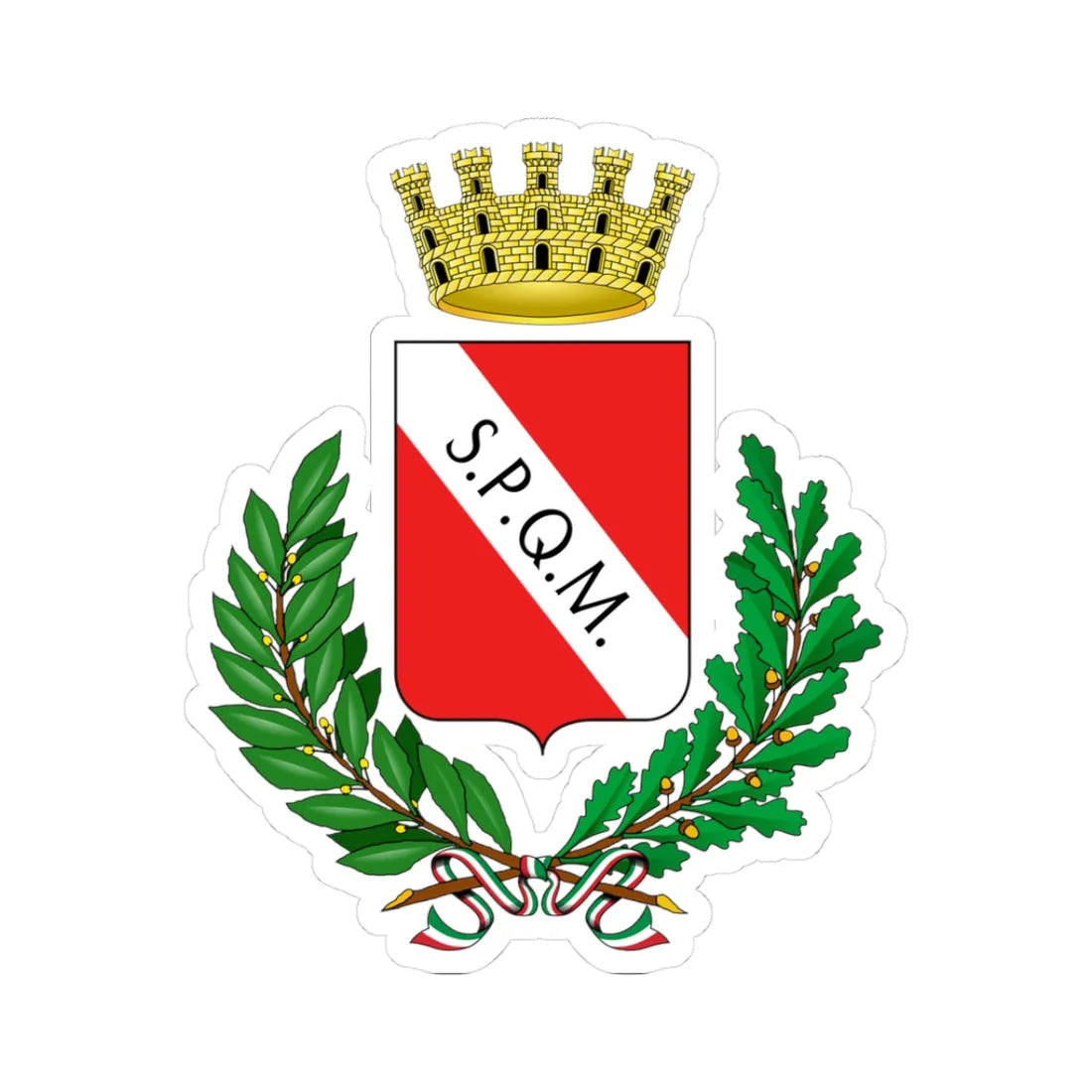 Molfetta-Stemma (Italy) (Coat of Arms) STICKER Vinyl Kiss-Cut Decal 3 Inch White - The Sticker Space