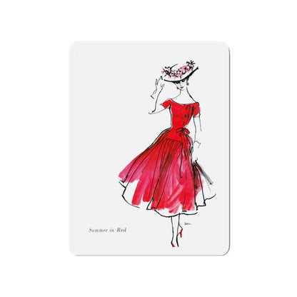 Mollie Parnis for Wamsutta, 1956 (1) (Magazine Illustration) Refrigerator Magnet-4" x 4"-The Sticker Space