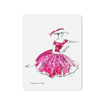 Mollie Parnis for Wamsutta, 1956 (2) (Magazine Illustration) Refrigerator Magnet 3 Inch - The Sticker Space