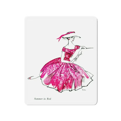 Mollie Parnis for Wamsutta, 1956 (2) (Magazine Illustration) Refrigerator Magnet - The Sticker Space