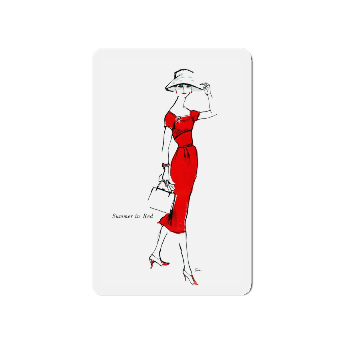 Mollie Parnis for Wamsutta, 1956 (3) (Magazine Illustration) Refrigerator Magnet-4" x 4"-The Sticker Space