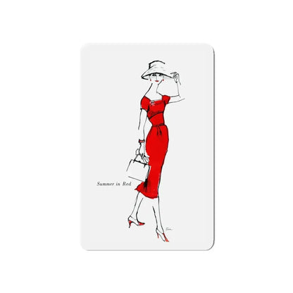 Mollie Parnis for Wamsutta, 1956 (3) (Magazine Illustration) Refrigerator Magnet 5 Inch - The Sticker Space