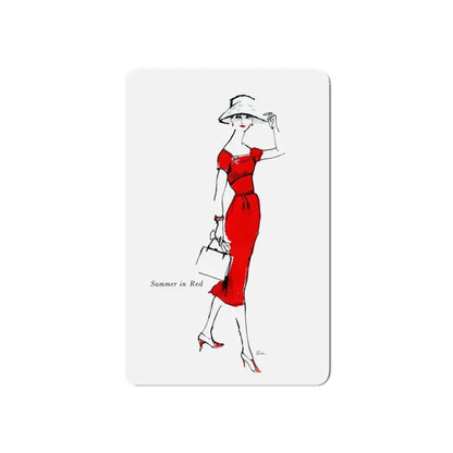 Mollie Parnis for Wamsutta, 1956 (3) (Magazine Illustration) Refrigerator Magnet 6 Inch - The Sticker Space