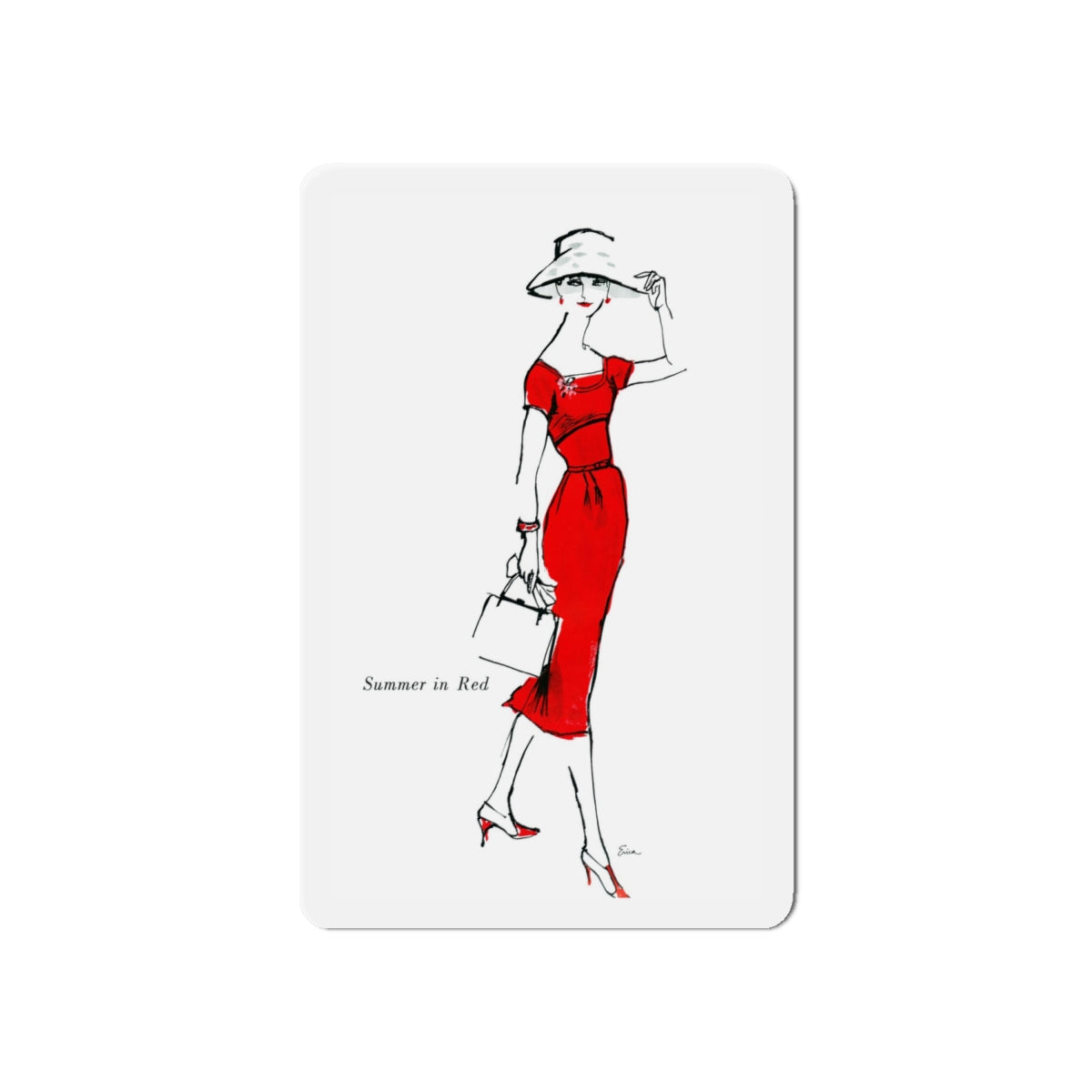 Mollie Parnis for Wamsutta, 1956 (3) (Magazine Illustration) Refrigerator Magnet-6 × 6"-The Sticker Space