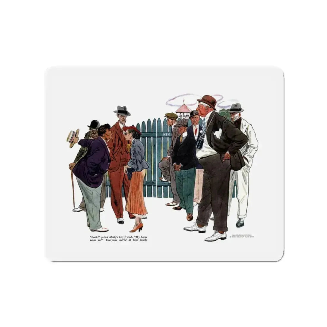 Molly's in the Money, The American Magazine, May 1936 (Magazine Illustration) Refrigerator Magnet 3 Inch - The Sticker Space