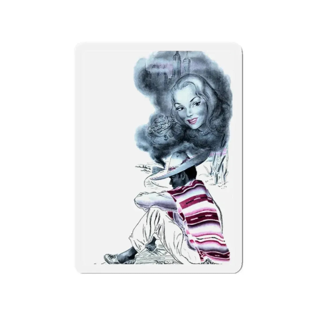 Moment in the Sun,  Woman's Day, January 1947 (Magazine Illustration) Refrigerator Magnet - The Sticker Space