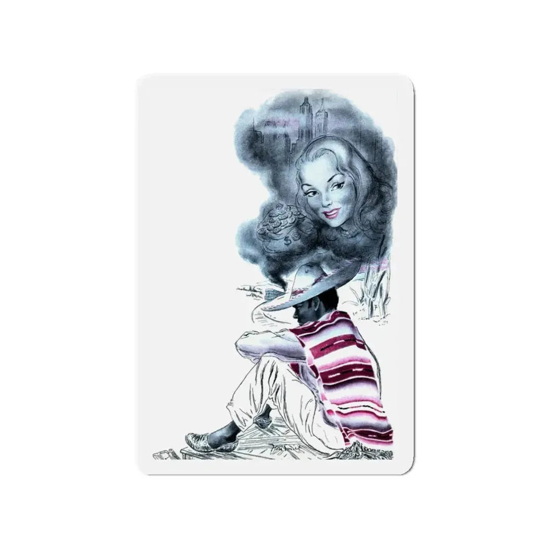 Moment in the Sun,  Woman's Day, January 1947 (Magazine Illustration) Refrigerator Magnet - The Sticker Space