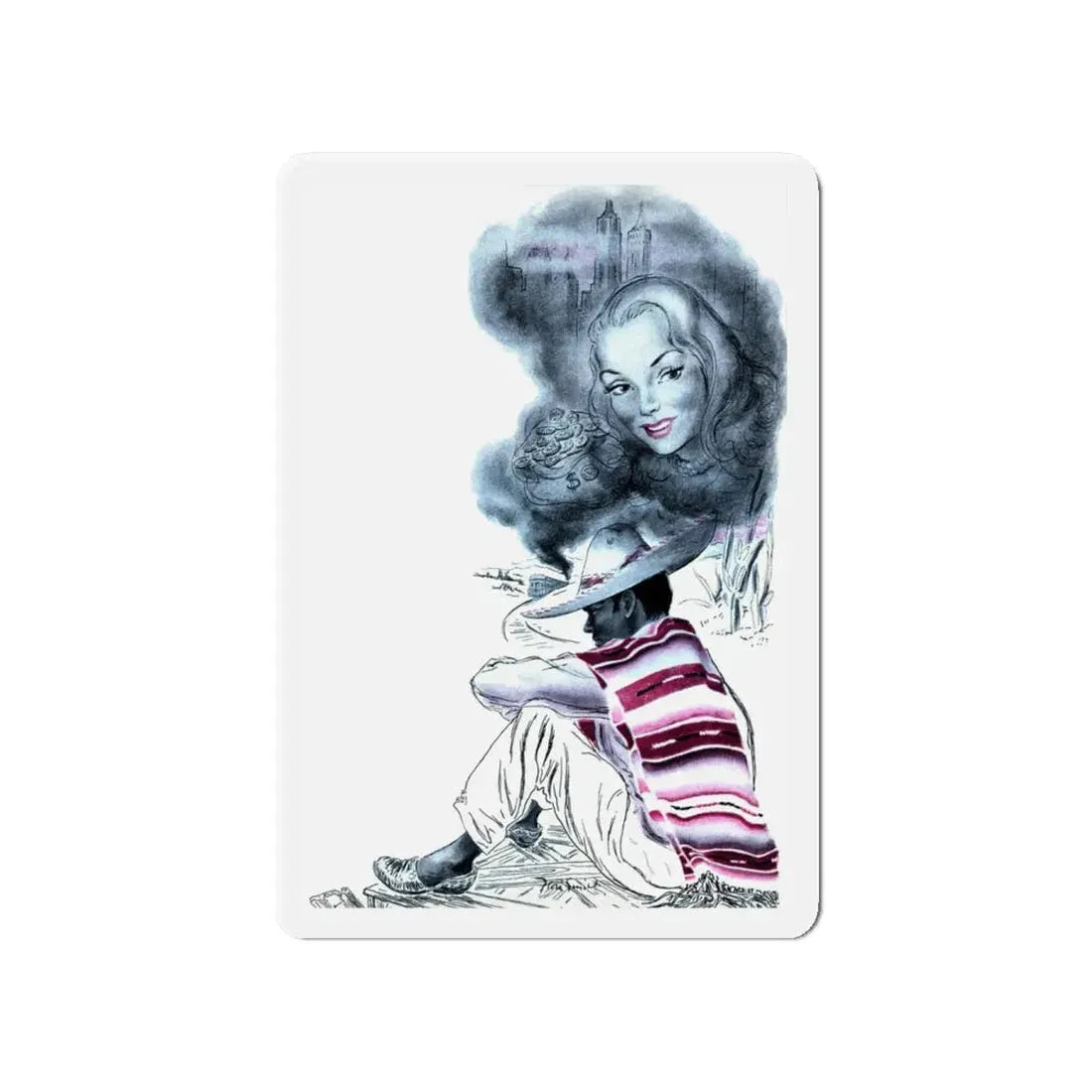 Moment in the Sun,  Woman's Day, January 1947 (Magazine Illustration) Refrigerator Magnet - The Sticker Space