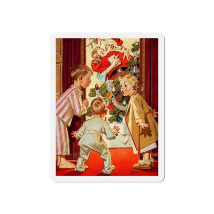 Mommy Kissing Santa Claus, 1948 (Magazine Illustration) Refrigerator Magnet - The Sticker Space