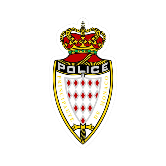 Monaco Police Department Insignia (Monaco) (Coat of Arms) STICKER Vinyl Kiss-Cut Decal 2 Inch White - The Sticker Space